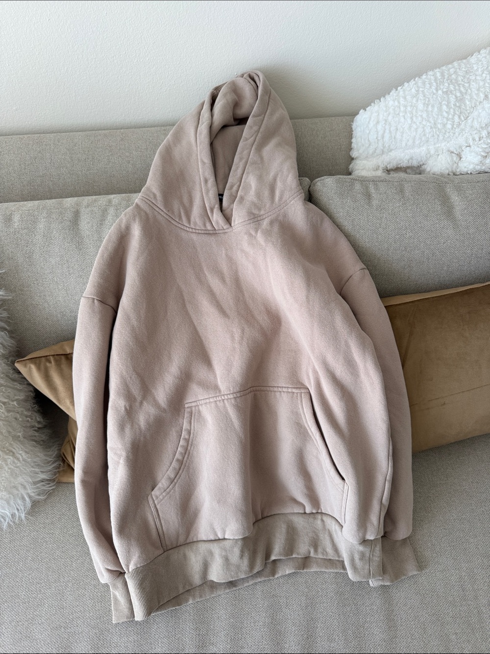 Women's Hoodie Pullover Sweatshirt - Taupe